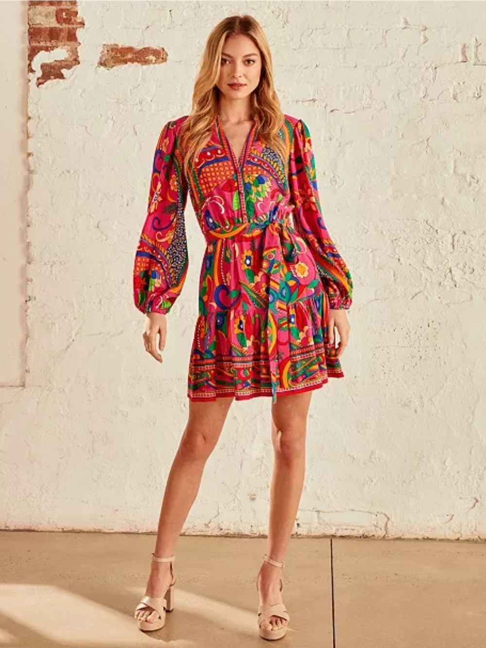 Adrianna by Adrianna Papell Printed Shirtdress - Picture 3 of 10